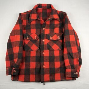 Vintage 1940-1950s Hercules Sears Plaid Button Up Chore Jacket Large - READ COND